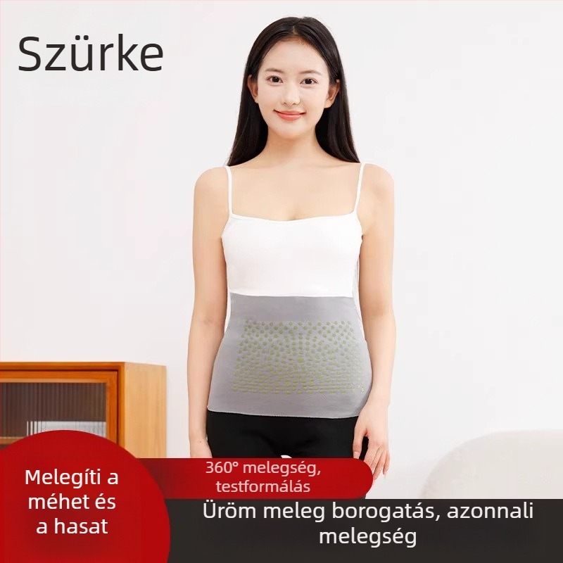 Női melegítő deréköv, rugalmas deréktámasz, hasmelegítés, velúr termikus öv, őszi–téli melegítő kompresszió