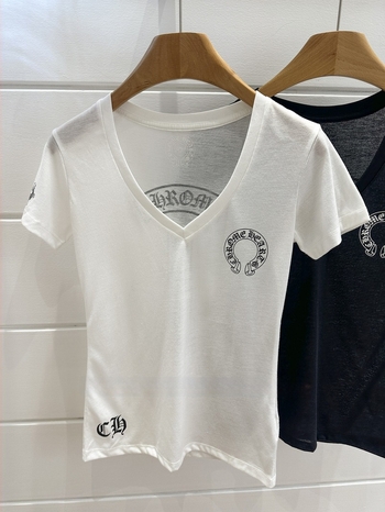 Női pamut V-nyakú rövidujjú póló sanskrit kereszt nyomattal, szűk szabás, nyár 2025