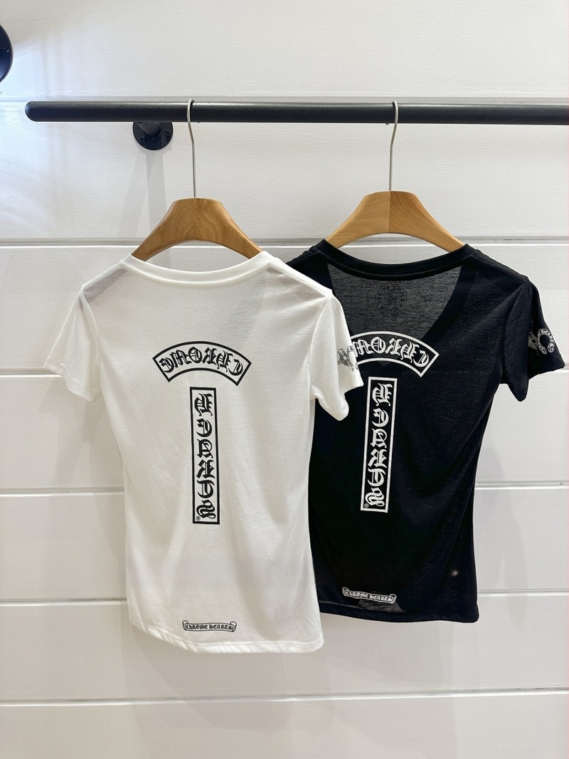 Női pamut V-nyakú rövidujjú póló sanskrit kereszt nyomattal, szűk szabás, nyár 2025