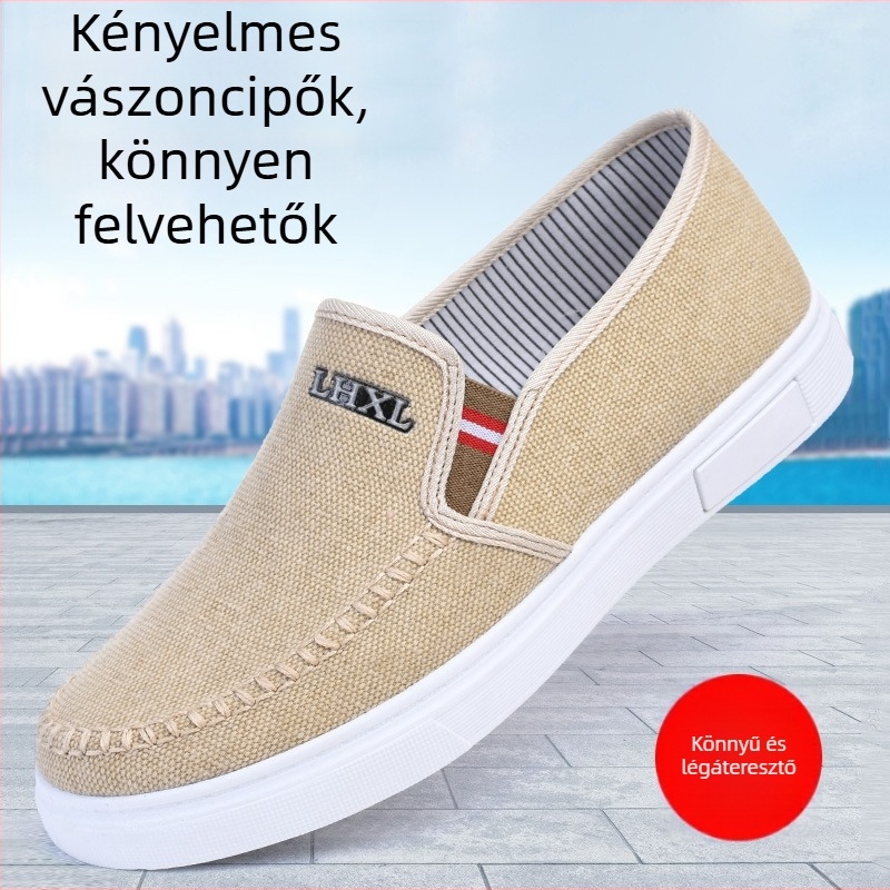 Férfi vászon slip-on cipő – mindennapi kényelmes viselet