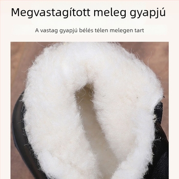 Férfi téli hócsizma gyapjúbéléses, vastagított, vízálló és csúszásmentes, slip-on, meleg