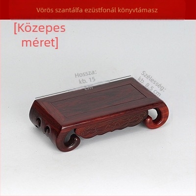 Téglalap alakú tömörfa alap ezüst betéttel a scroll motívummal, rosewood faragott dísz, alap fa szobrokhoz és kő bonsai-hoz