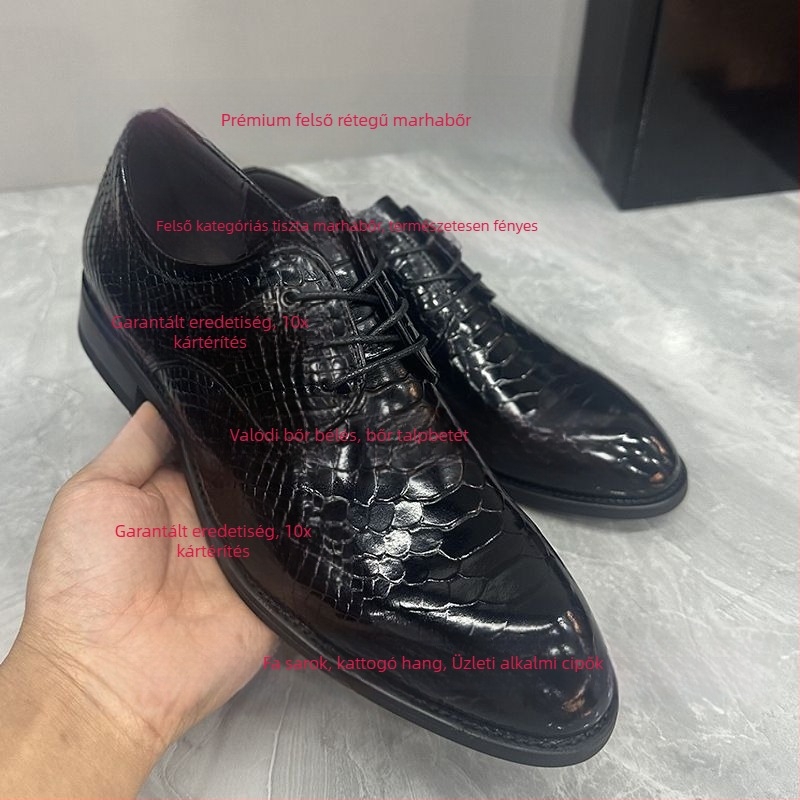 Férfiaknak készült felsőréteg marhabőr casual brogues, gumitalp