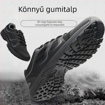 Légáteresztő, könnyű edzőcipő minden évszakra, fekete, uniszex, kültéri sportcipő