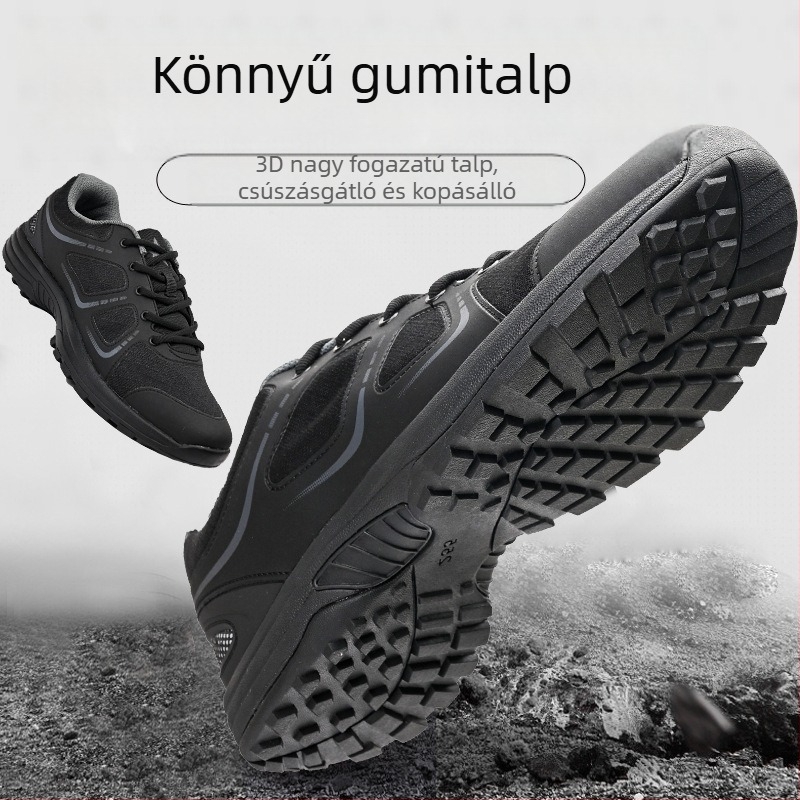 Légáteresztő, könnyű edzőcipő minden évszakra, fekete, uniszex, kültéri sportcipő