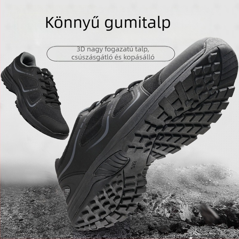 Légáteresztő, könnyű edzőcipő minden évszakra, fekete, uniszex, kültéri sportcipő