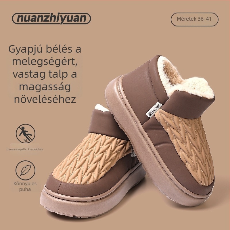 Férfi téli papucsok pamut béléssel, melegek, csúszásmentesek, vízállóak, beltéri és kültéri használatra