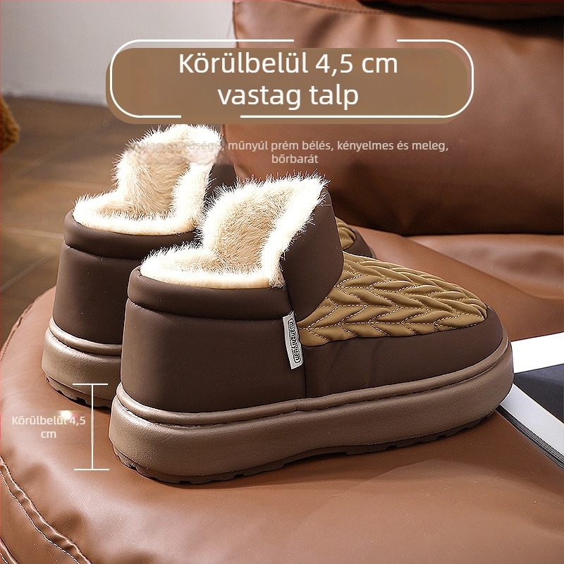 Férfi téli papucsok pamut béléssel, melegek, csúszásmentesek, vízállóak, beltéri és kültéri használatra