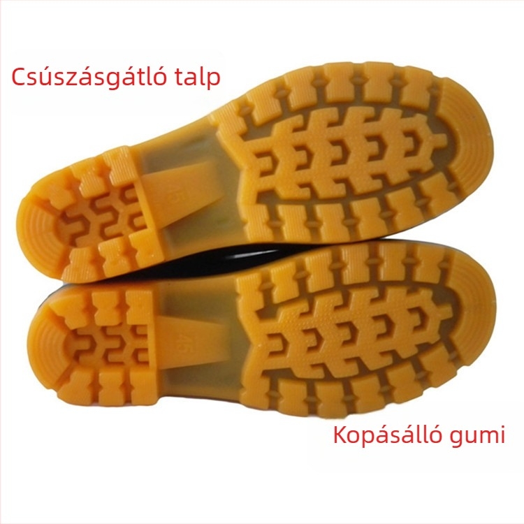 Férfiaknak szánt középmagas esőcsizma pamut béléssel, csúszásmentes és kopásálló, levehető meleg bélés, gumicsizma