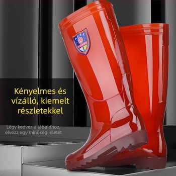 Férfiaknak készült gumicsizma esőre fleece bélés, vastag talp, vízálló