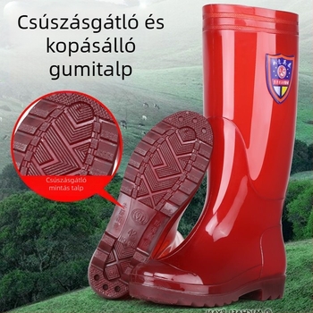 Férfiaknak készült gumicsizma esőre fleece bélés, vastag talp, vízálló