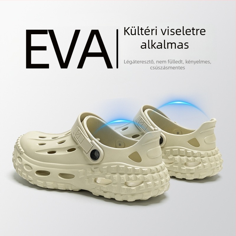 Férfi csúszásmentes, kopásálló szandálok vastag talppal, légáteresztő strandcipők kültéri használatra
