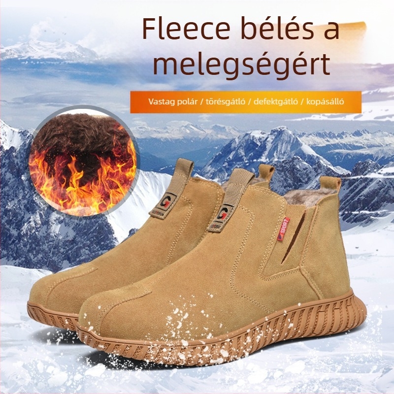 Téli munkavédelmi cipő fleece béléssel, hegesztéshez, ütés- és átszúrás elleni védelemmel