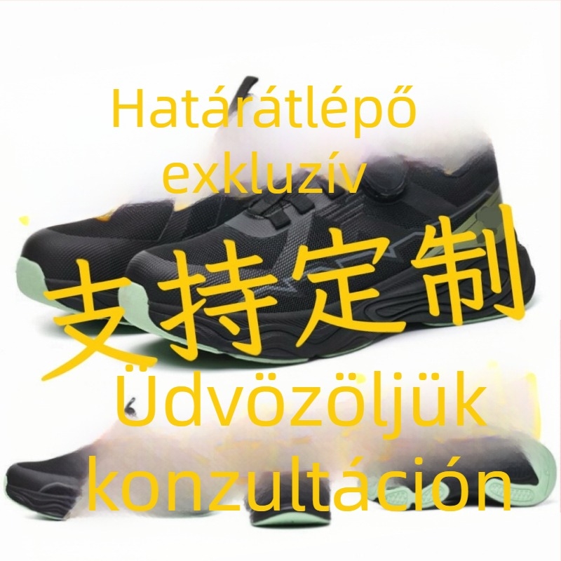 Fly-knit felsőrészes biztonsági munkacipő forgócsattal, antiütés és anti-perforáció, könnyű, légáteresztő, csúszásmentes és kopásálló