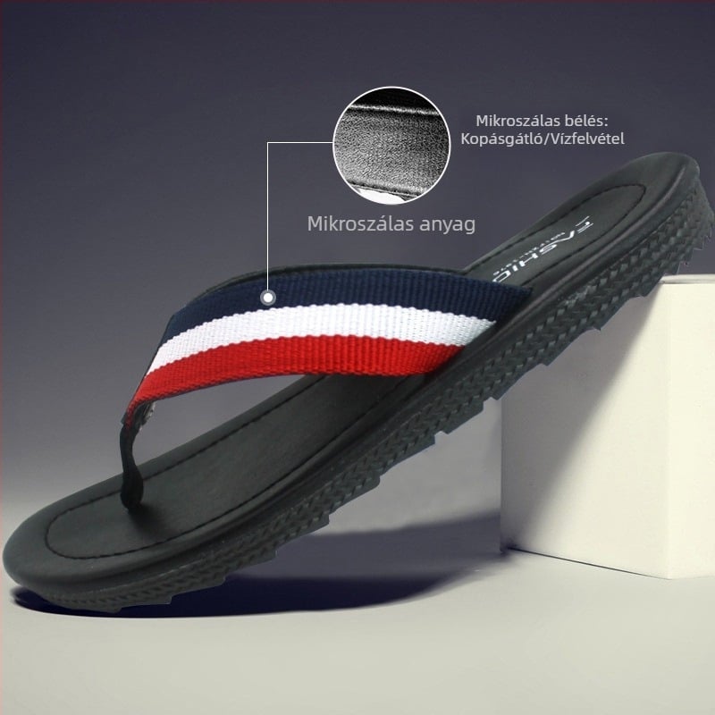 Férfiak számára könnyű nyári flip-flop, kültéri használatra, nyitott orrú felsővel, mikrorostbőr, 2025 divat
