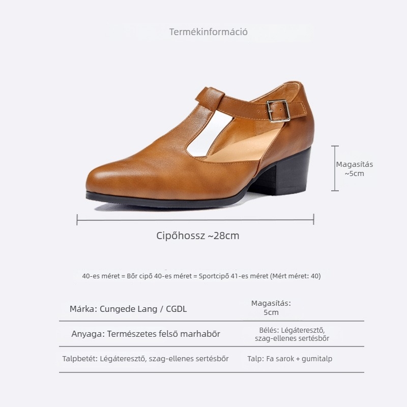 Férfi barna felsőréteg marhabőrből készült szandál, hegyes orral, nyári légáteresztő, szagtalan