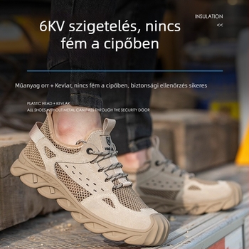 Szigeteltek elektromos szerelő lábbelik, nyári lélegző velúr bőrből, alacsony felsőrész, kopásálló, csúszásmentes, ütés- és áthatolás elleni védelemmel