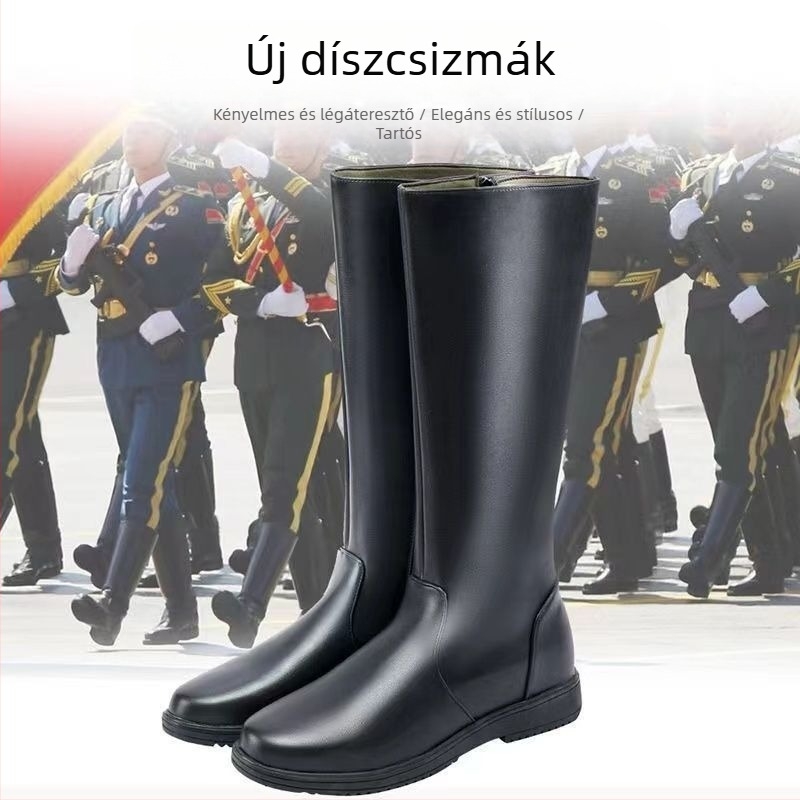 Férfi hosszú lovagló csizma, lovagi stílusú magas csizma, belső rész műszőrme bélés, lovas előadásokhoz
