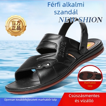 Férfi tendonos talppal szandál, nyár, puha talp, csúszásmentes, strand- és szabadtéri használatra