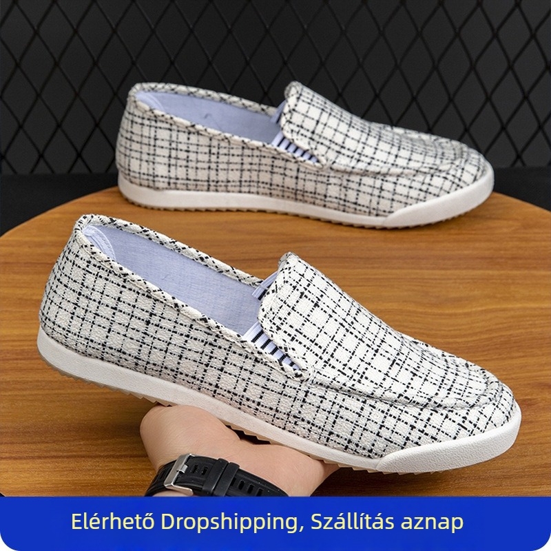 Férfiaknak nagy méretű textilcipő Pekingi stílusban, lélegző és kényelmes loafer típusú lábbeli tavasz–őszre