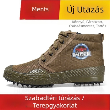 Uniszex vészhelyzeti mentés és kiképző cipő munkahelyekre, vászon felsőrész, gumitalp, könnyű és kényelmes