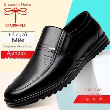 Dragonfly férfiaknak tervezett casual bőrcipő, valódi marhabőr, puha felsőrész, magas színvonalú üzleti loaferek, gumírozott talp