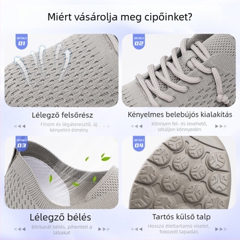 Férfi sportcipő, lélegző háló felsővel, fűzővel, mindennapi futócipő