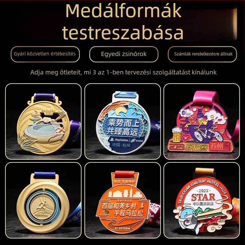 Testreszabott érmek sporteseményekhez – arany, ezüst és bronz érmek kreatív egyedi dizájn