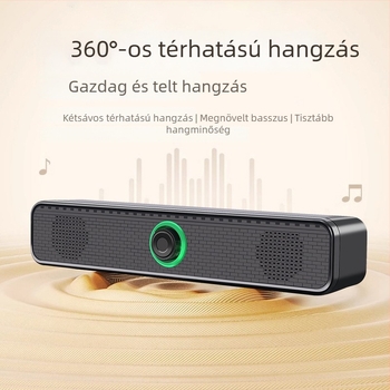 K2065 Kettős hangszórós számítógépes hangrendszer, sztereó, asztali számítógéphez és laptophoz, vezetékes hangbar