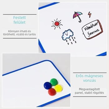 Kétoldalas mágneses író- és rajztábla lágy peremekkel – hordozható asztali írás- és rajzfelszín