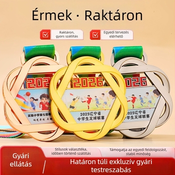 2026-os maratoni versenyekre szabott érmek, arany, ezüst és bronz, iskolai sportnapokra, kreatív díjérmek