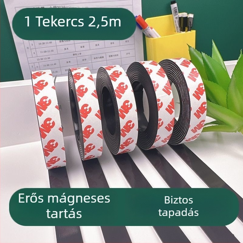 2 cm széles ragasztó hátoldalú mágneses matricák, négyzetesek; kör alakú mágnesek; mágneses matricák fehér tábla és krétatáblához
