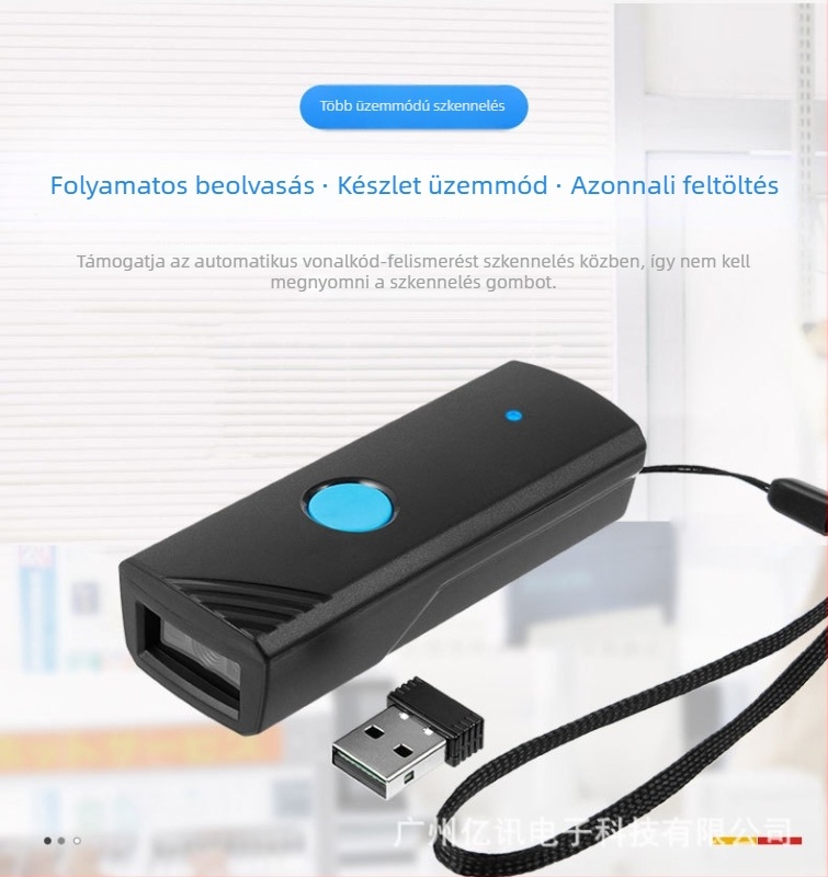 Bluetooth vezeték nélküli kézi vonalkódolvasó 1D/2D és QR kódokhoz