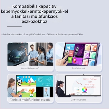 Universális kapacitív stylus érintőképernyőhöz mágneses rögzítéssel, beépített tollheggyel és oktatási mutatóval