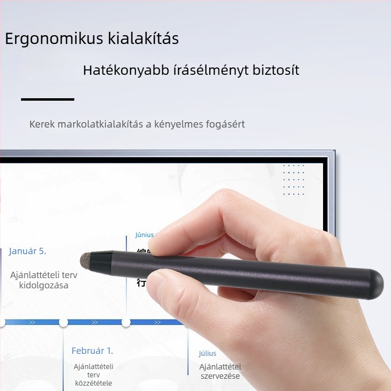 Universális kapacitív stylus érintőképernyőhöz mágneses rögzítéssel, beépített tollheggyel és oktatási mutatóval