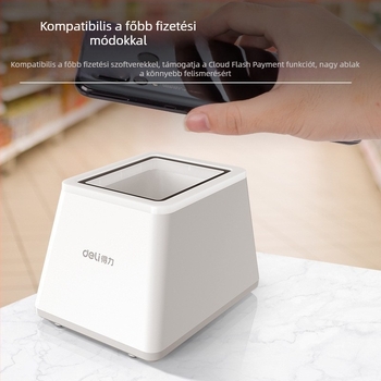 Deli 14971 Kódolvasó Fizetési Doboz – Szupermarket Pénztárhoz, Asztali Vonalkódolvasó, Mobilos Pénz Alipay és WeChat