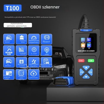 T100 autódiagnosztikai eszköz OBD2-hoz ELM327 szkennerrel