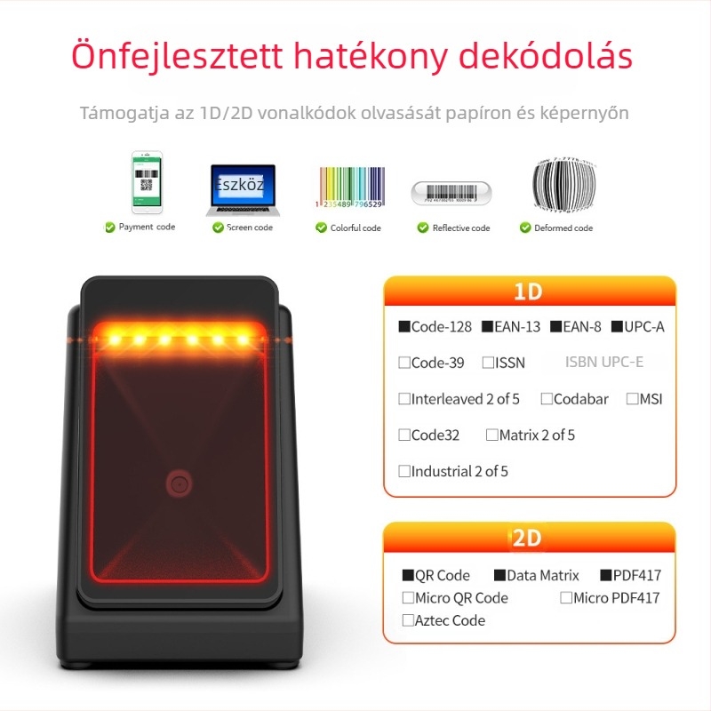 USB 2D vonalkódolvasó POS-hoz a szupermarketben