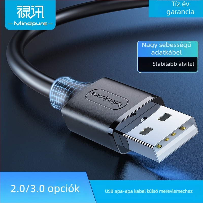 Luxun USB 2.0 USB‑A–USB‑A adatátviteli kábel számítógépekhez és külső merevlemezekhez, nagy sebességű adatátvitel