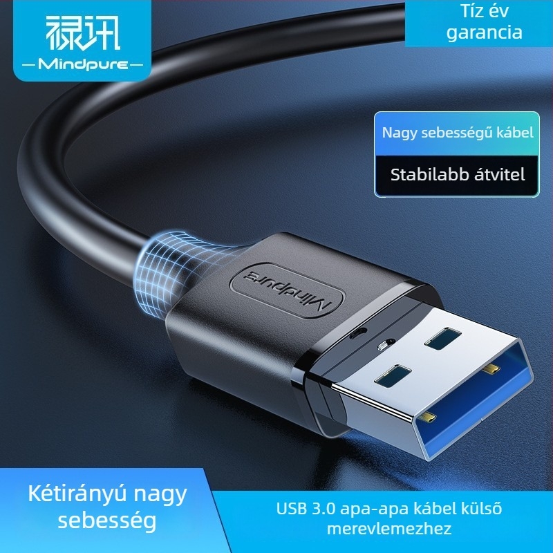 Luxun USB 2.0 USB‑A–USB‑A adatátviteli kábel számítógépekhez és külső merevlemezekhez, nagy sebességű adatátvitel