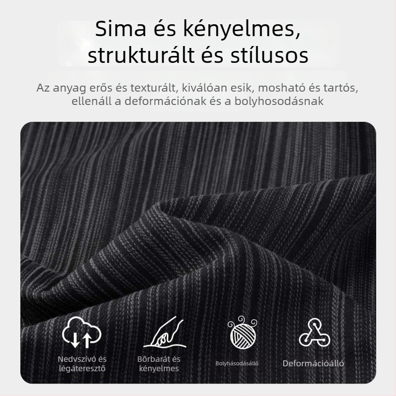 Corduroy hosszú ujjú férfi ing (shacket), őszies csíkos, plusz méret, oversize