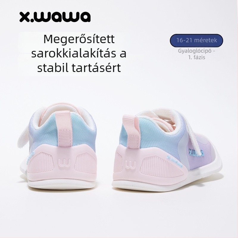 Snow Doll őszi gyermekcipő Velcro-vel, lélegző mindennapi tornacipő gyerekeknek, csúszásmentes talppal