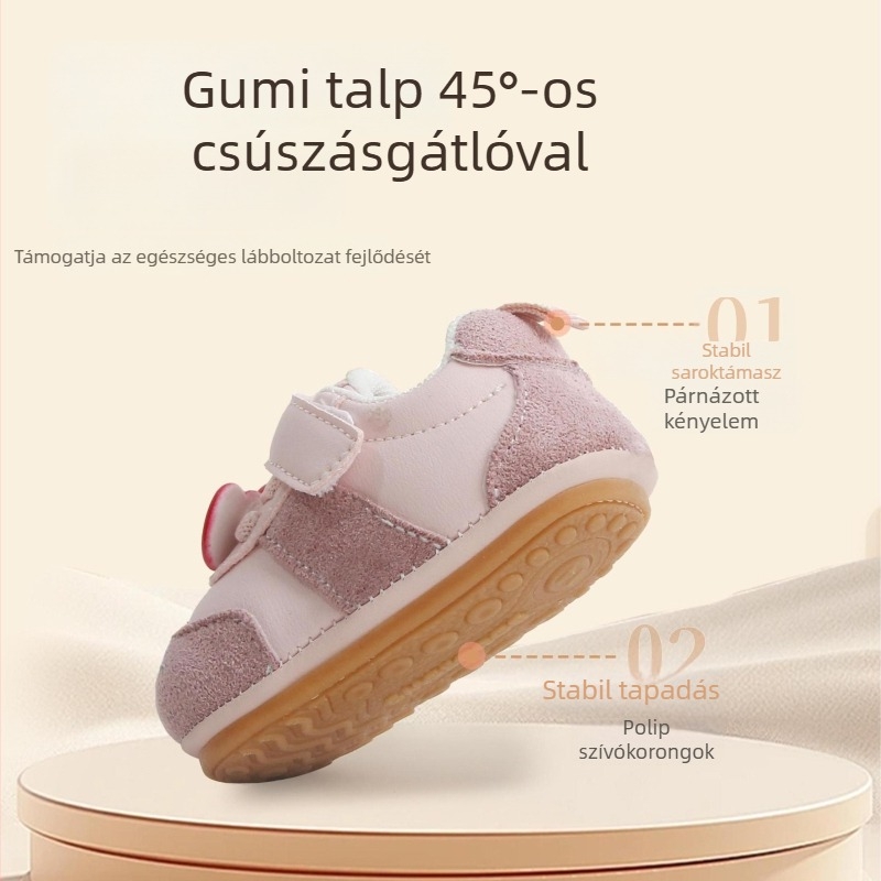 Őszi puha talpú tipegőcipő, uniszex, 0-3 éveseknek, magas szárú, kültéri cipő
