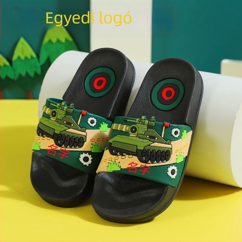 Gyerekeknek nyári beltéri csúszásmentes puha talpú Cartoon szandál fiúk számára
