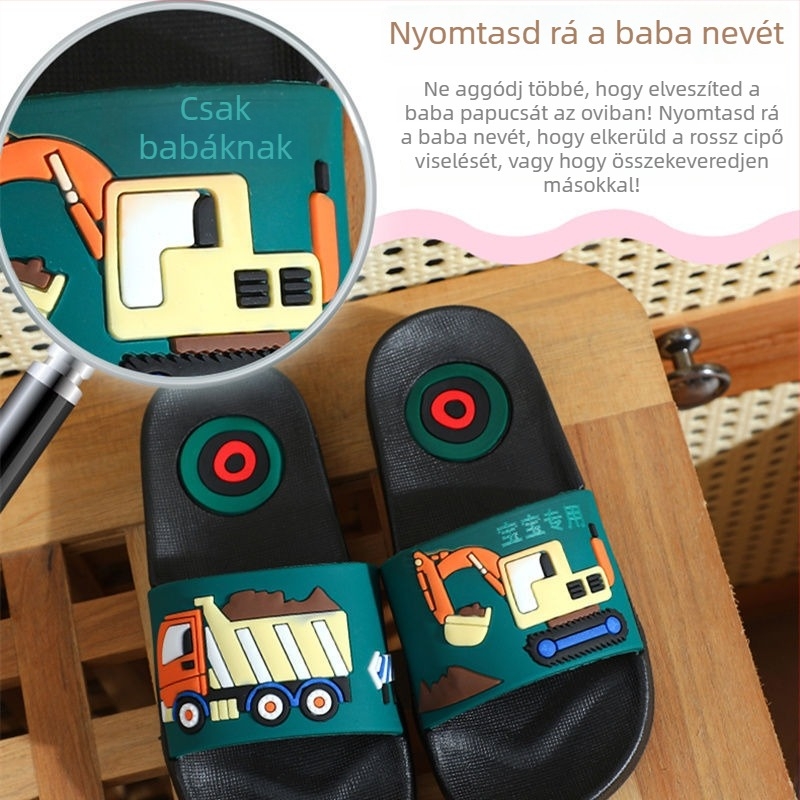 Gyerekeknek nyári beltéri csúszásmentes puha talpú Cartoon szandál fiúk számára