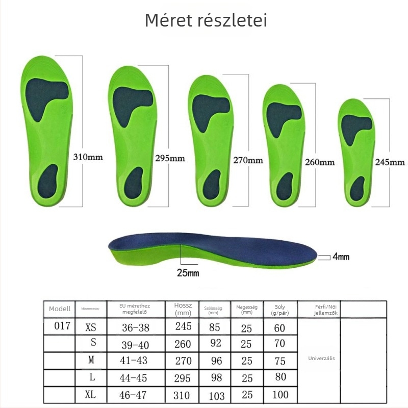 Lúdtalpas talpbetét – EVA teljes hosszúságú ortopéd talpbetét, csillapító hatású, uniszex