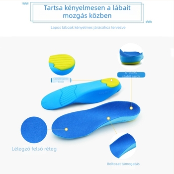 Gyerekeknek készült PU talpbetét lapos lábra, ívtámasz, ortopédiai, ütéscsillapító, sporttalp