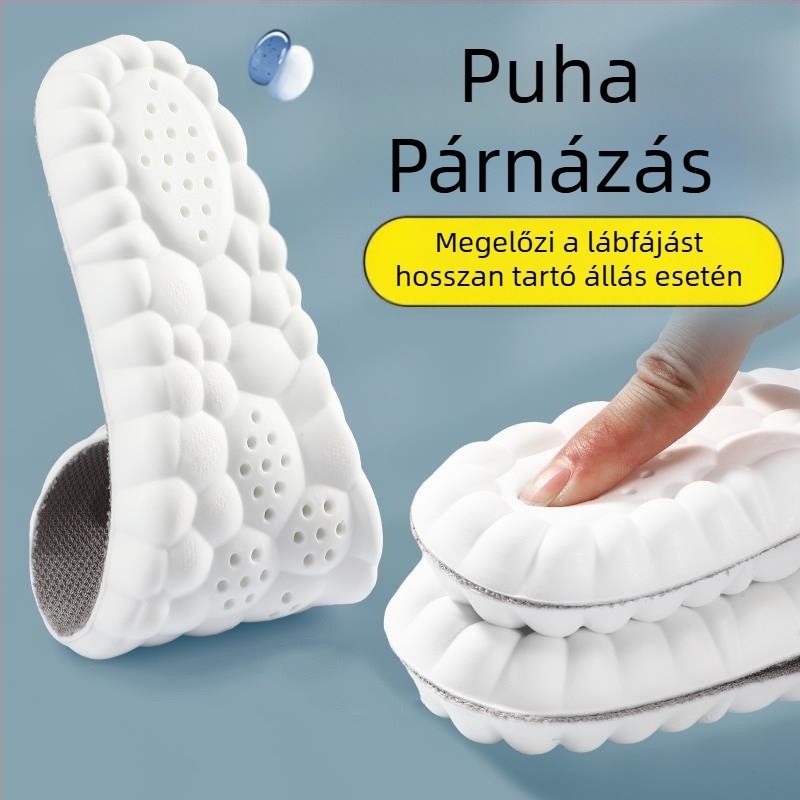 Felhő talpbetét: magas rugalmasság, ütéscsillapítás, nedvszívás és szagtalanítás, egész napos kényelem futáshoz és edzéshez