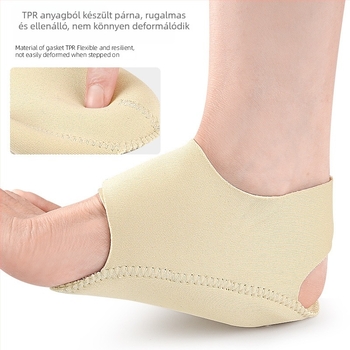 Velcro-os ív- és sarokvédő, boltozat-támogató párna, puha csillapító talp, növeli a sarkak magasságát
