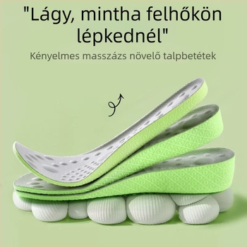Magasságot növelő teljes talpbetét, ütéscsillapító, légáteresztő, antibakteriális és dezodoráló, Popcorn Martin csizmákhoz, uniszex.